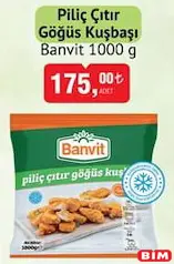 BANVİT PİLİÇ ÇITIR GÖĞÜS KUŞBAŞI 1000 G BANVİT PİLİÇ ÇITIR GÖĞÜS KUŞBAŞI 1000 G
